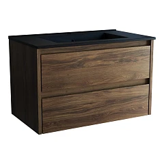 Тумба с раковиной Vincea Gio 80 дуб чарльстон (черная раковина)