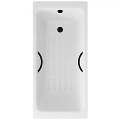 Чугунная ванна Delice Parallel 180х80 с черными матовыми ручками и антискользящим покрытием