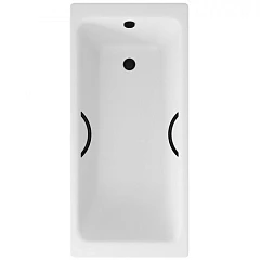 Чугунная ванна Delice Parallel 150х70 с черными матовыми ручками