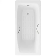 Чугунная ванна Delice Repos 170х70 с ручками и антискользящим покрытием (комплект)