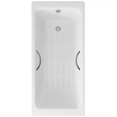 Чугунная ванна Delice Parallel 170х80 с ручками и антискользящим покрытием (комплект)