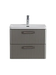 Тумба с раковиной BelBagno Дуэ/Due 50 сатин, ручки сатиновый никель