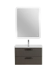 Комплект мебели BelBagno Дуэ/Due 80 оружейная сталь, ручки матовый темный никель