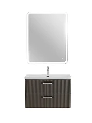 Комплект мебели BelBagno Дуэ/Due 80 оружейная сталь, ручки хром полированный