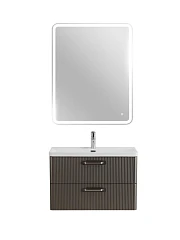 Комплект мебели BelBagno Дуэ/Due 80 оружейная сталь, ручки атласный никель