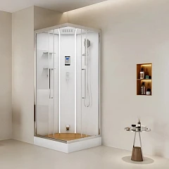 Душевая кабина Esbano ESKOPA100CKR-ST 100х100х217 с Led-подсветкой и парогенератором