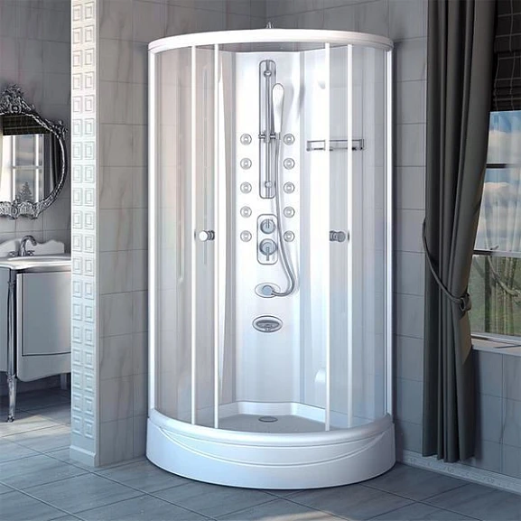 Остекление душевой кабины Radomir Паола 1 93х93х198 без крыши, прозрачное стекло