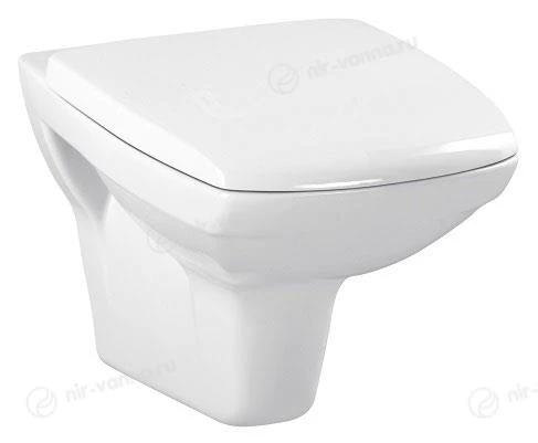 Подвесной унитаз Cersanit Carina Clean On 35*52,5 безободковый с крышкой-сиденьем микролифт
