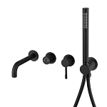 Смеситель Boheme Uno 464-3-B для ванны и душа скрытый монтаж черный матовый