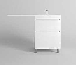 Тумба с раковиной Style Line Даллас Леон 120 R напольная 2 ящика белый глянец под стиральную машину Тумба с раковиной Style Line Даллас Леон 120 R напольная 2 ящика белый глянец под стиральную машину
