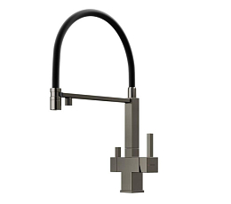 Смеситель Sancos Moro SC4006GG для кухни с функцией подключения фильтра вороненая сталь/черный