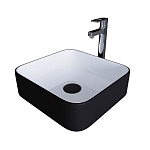 Накладная раковина Grossman Color GR-4042BW 38,5*38,5 черная/белая