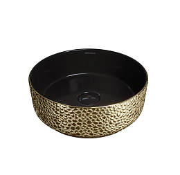 Накладная раковина Grossman Color GR-5010GBL 35,5*35,5 золото/черная