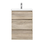 Тумба под раковину AM.PM Gem S 60 светлый дуб напольная 3 ящика
