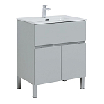 Тумба под раковину Aquanet Алвита New 70 1 ящик, 2 дверцы, серый Тумба под раковину Aquanet Алвита New 70 1 ящик, 2 дверцы, серый