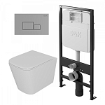 Комплект инсталляции D&K DI8055119 с безободковым унитазом Quadro, клавиша смыва Quadro хром Комплект инсталляции D&K DI8055119 с безободковым унитазом Quadro, клавиша смыва Quadro хром