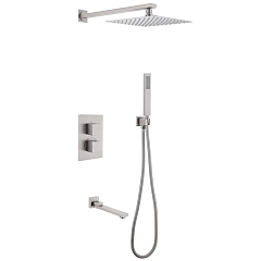 Душевая система ABBER Daheim AF8250SP скрытого монтажа с изливом, термостат, сатин